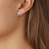 Firkløver medium øredobber sølv