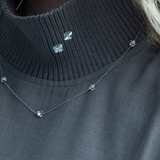 Forglemmigei halskjede sølv med justerbar kjede