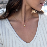 Firkløver halskjede med anheng forgylt med justerbar kjede