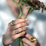 Firkløver ring, forgylt