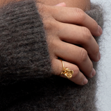 Rose statement ring, forgylt