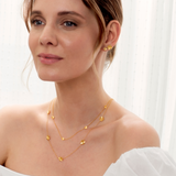 Forglemmigei blomst, halskjede forgylt med justerbar kjede