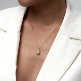 Rose halskjede med anheng og diamant, forgylt