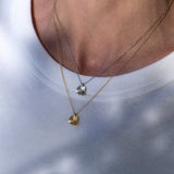 Firkløver halskjede med anheng forgylt med justerbar kjede