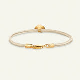 Firkløver silkearmbånd champagne, gull