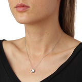 Firkløver halskjede med anheng sølv med justerbar kjede