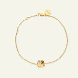 Firkløver armbånd pavé forgylt