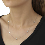 Forglemmigei halskjede sølv med justerbar kjede