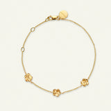 Forglemmigei Armbånd Forgylt, justerbar lengde