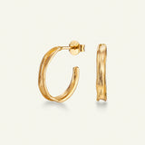 Gress Hoop Øreringer Forgylt