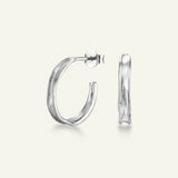 Gress Hoop Øreringer Sølv