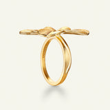 Firkløver Statement ring 18 karat gull med naturlig diamant