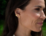 Firkløver Øredobber Pavé forgylt