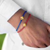 Firkløver silkearmbånd Studentrød, forgylt