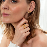 Forglemmigei Medium Øredobber, Forgylt