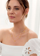 Firkløver medium øredobber forgylt