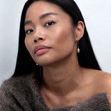 Rose øreheng med kjede, forgylt