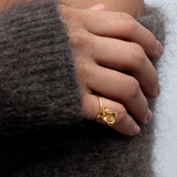 Rose statement ring, forgylt