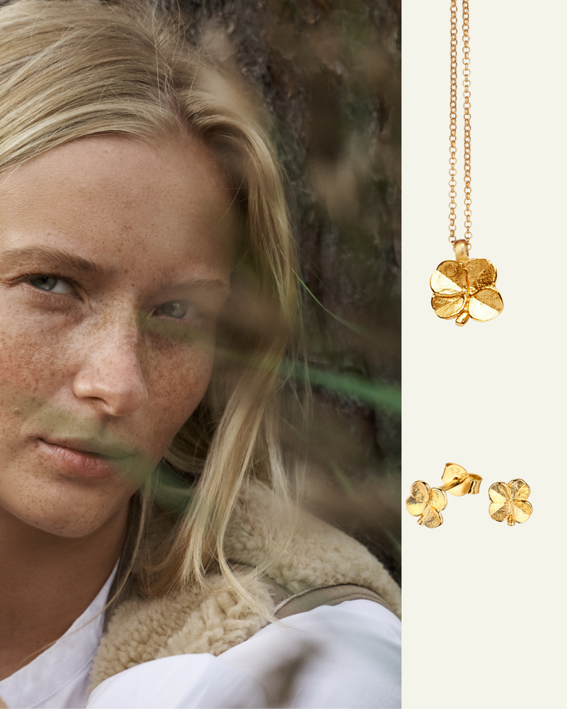 Firkløver Halskjede og Øredobber