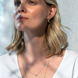 Forglemmigei halskjede sølv med justerbar kjede