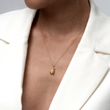 Rose halskjede med anheng og diamant, forgylt