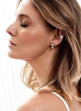 Firkløver perleøredobber, sølv