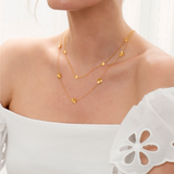 Forglemmigei halskjede forgylt med justerbar kjede