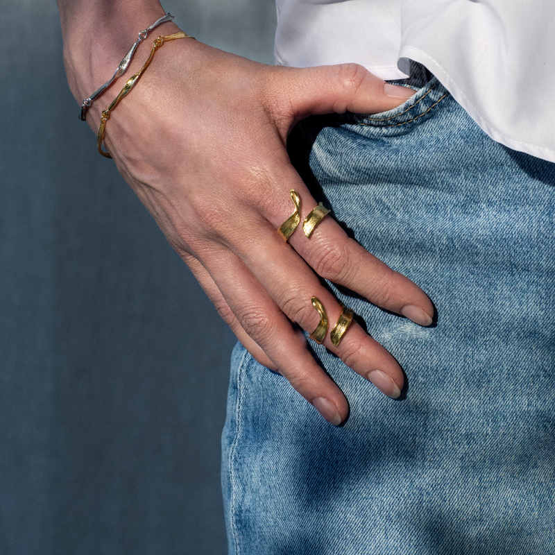 Gress Statement Ring forgylt