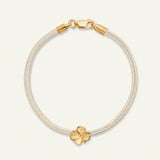 Firkløver silkearmbånd champagne, gull