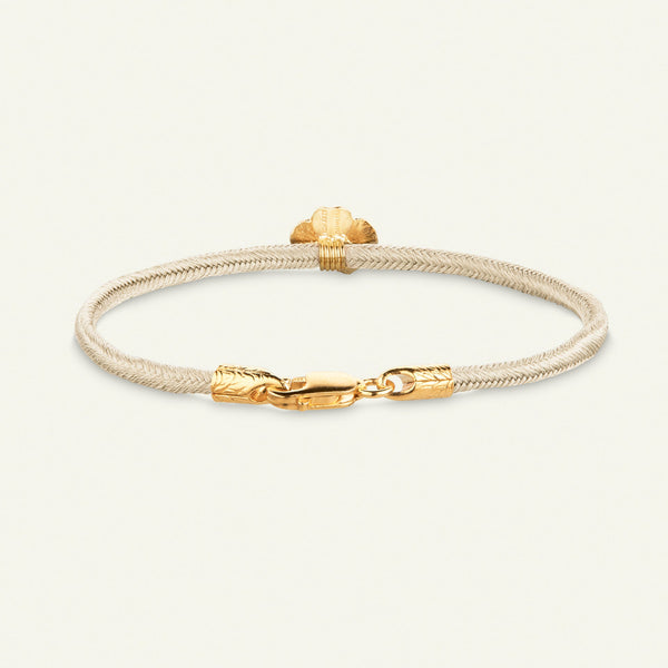 Firkløver silkearmbånd champagne, gull