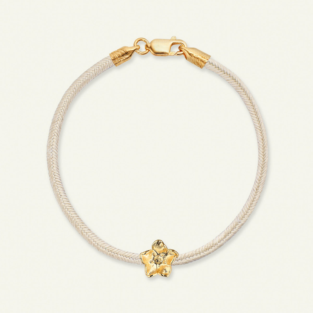 Forglemmigei blomst, silkearmbånd champagne, forgylt