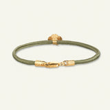 Firkløver silkearmbånd oliven, forgylt