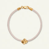 Firkløver silkearmbånd rosa, forgylt