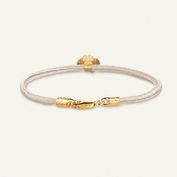 Firkløver silkearmbånd rosa, forgylt