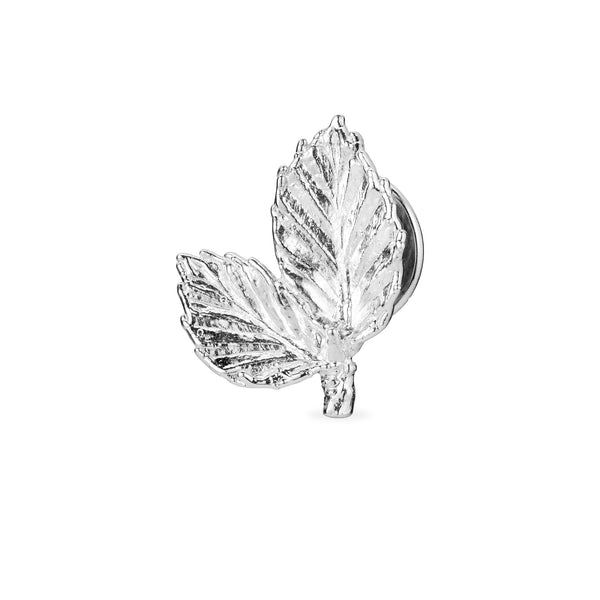 Bøkeblad pin sølv
