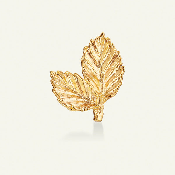 Bøkeblad pin forgylt