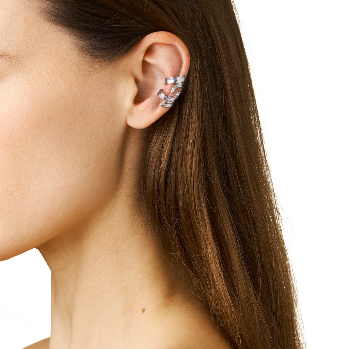 Gress ear cuff sølv