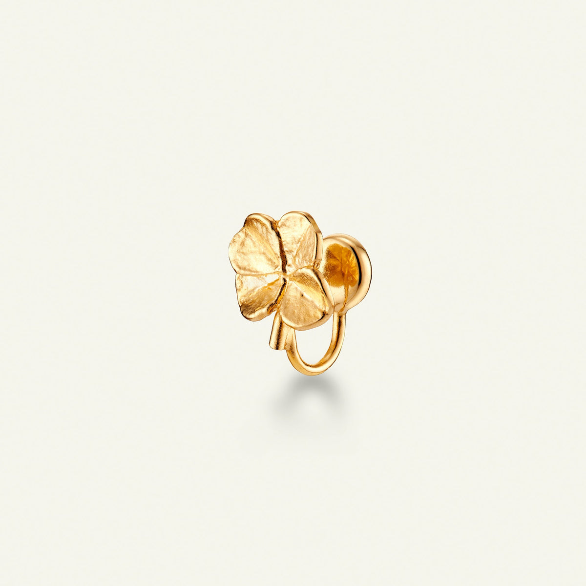 Firkløver ear cuff, forgylt