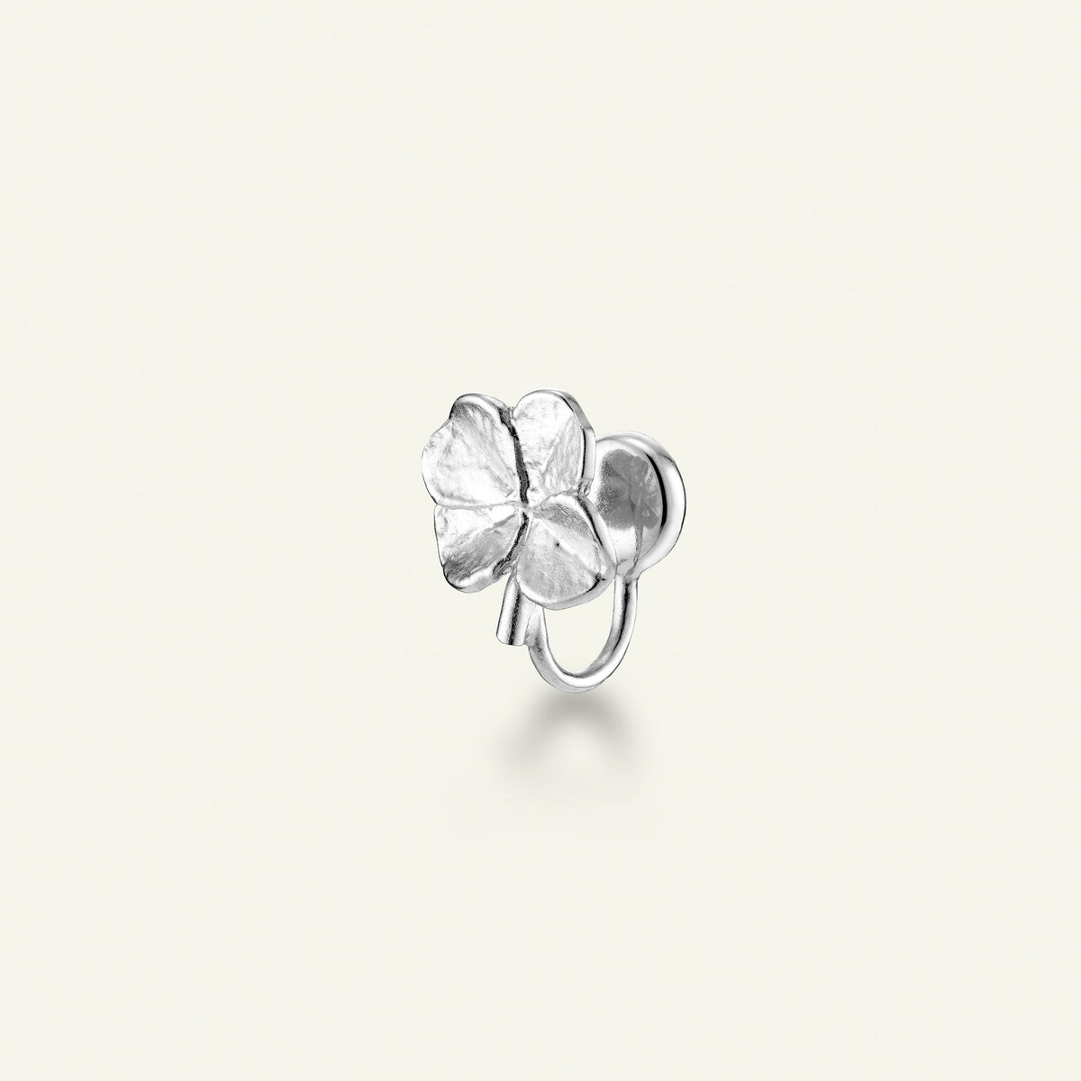Firkløver ear cuff, sølv