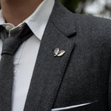Bøkeblad pin sølv