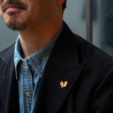 Bøkeblad pin forgylt