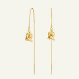 Rose øreheng med kjede, forgylt