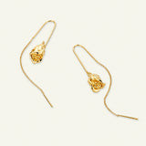 Rose øreheng med kjede, forgylt