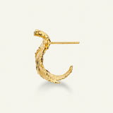 Roseblad hoop øredobber med diamanter, forgylt