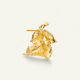 Roseblad hoop øredobber med diamanter, forgylt