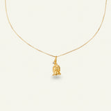 Rose halskjede med anheng og diamant, forgylt