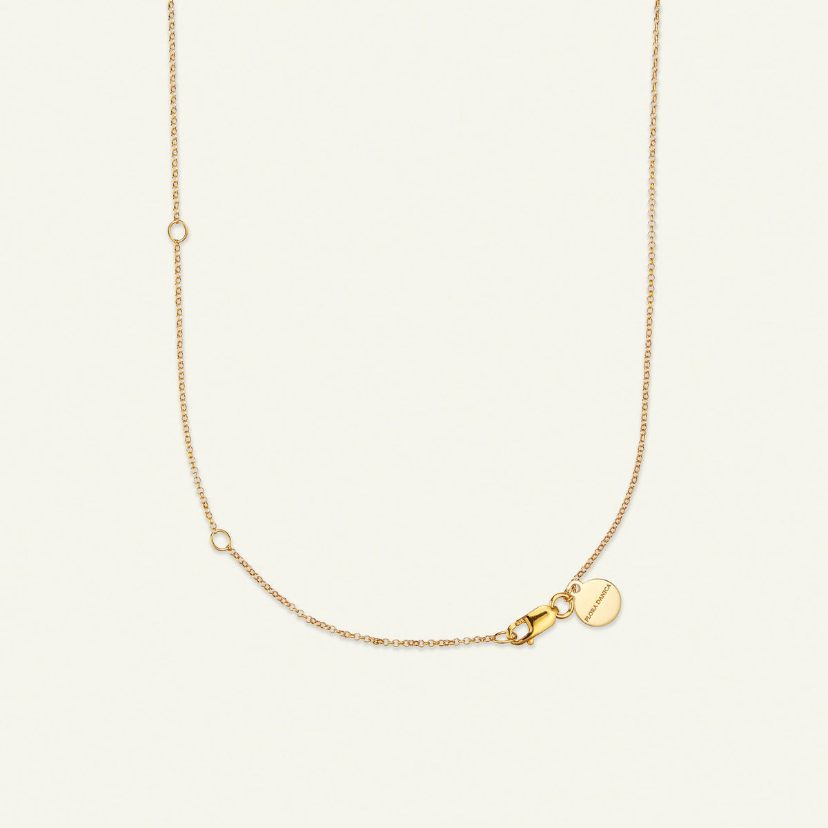 Rose halskjede med anheng og diamant, forgylt