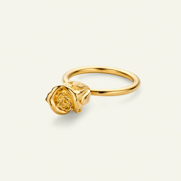 Rose statement ring, forgylt