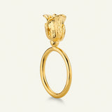Rose statement ring, forgylt