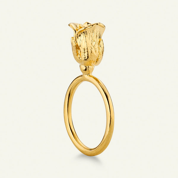 Rose statement ring, forgylt